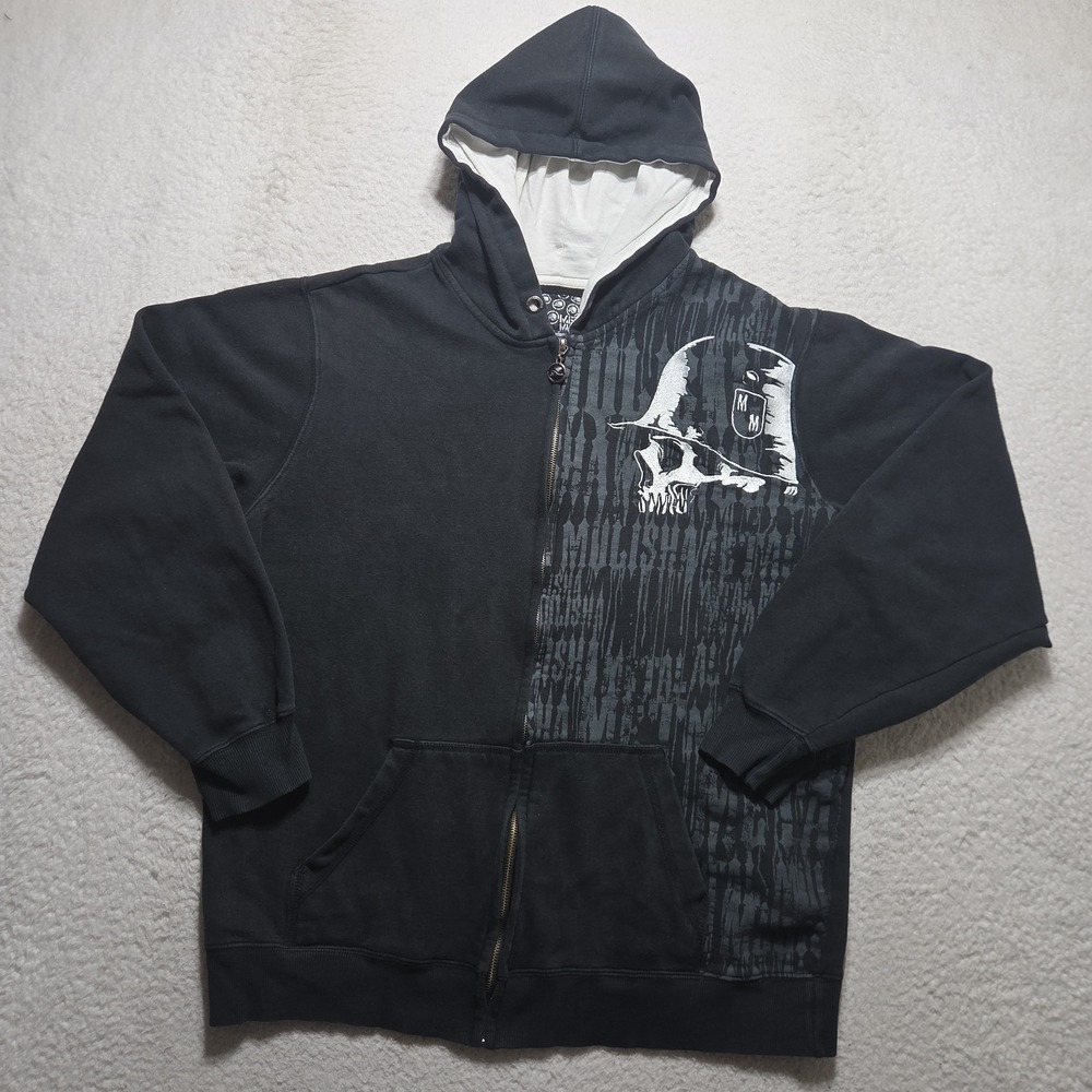 Vintage Metal Mulisha Full Zip Hoodie Sweatshirt Mens Size XL Embroidered